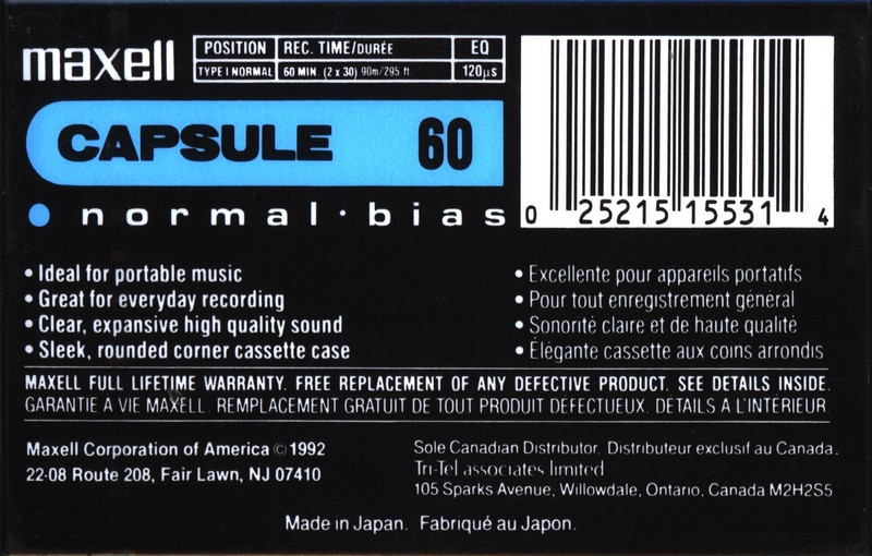 Compact Cassette: Maxell / Hitachi Maxell - Capsule 60