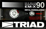 Compact Cassette Triad EM-X 90 Type II Chrome 1986 North America