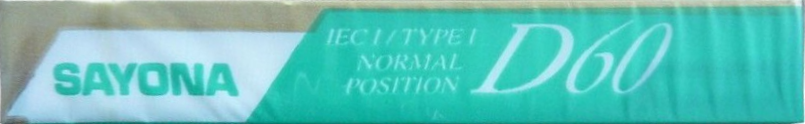 Compact Cassette Sayona 60 Type I Normal Hong Kong