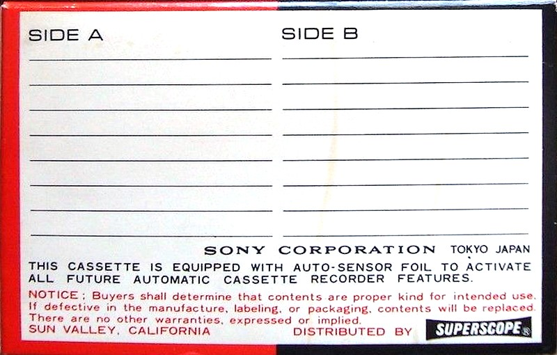 Compact Cassette: Sony  - Auto-Sensor 60