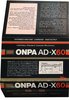 Compact Cassette ONPA AD-X 60 Type I Normal 1987 Thailand