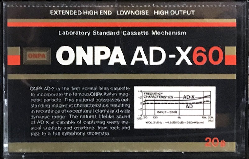 Compact Cassette ONPA AD-X 60 Type I Normal 1987 Thailand