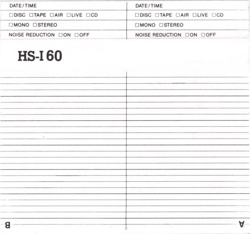 Compact Cassette Monaco HS-I 60 Type I Normal 1988 Europe