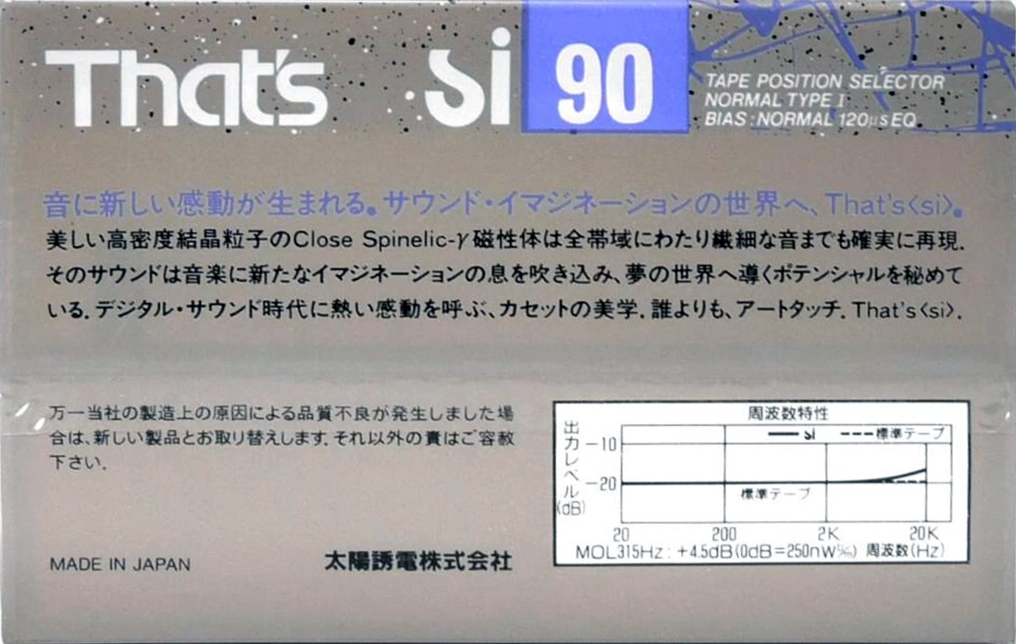 2 pack Thats Si Sound Individual 90 Type I Normal 1988 Japan