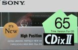 Compact Cassette Sony CDix II 65 Type II Chrome 1989 Japan