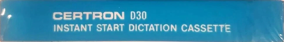 Compact Cassette Certron D / Dictation 30 Type I Normal 1989 USA