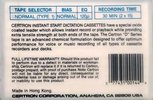 Compact Cassette Certron D / Dictation 30 Type I Normal 1989 USA