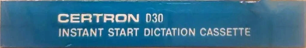 Compact Cassette Certron D / Dictation 30 Type I Normal 1989 USA