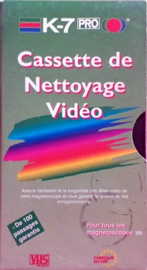 VHS, Video Home System K-7 "PRO" Cleaning Cassette 1990 France