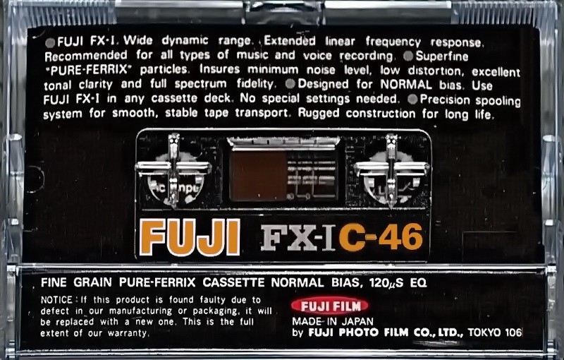 Compact Cassette Fuji FX-I 46 Type I Normal 1977 Europe, North America