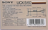 Compact Cassette Sony UCX-S 60 Type II Chrome 1985 North America