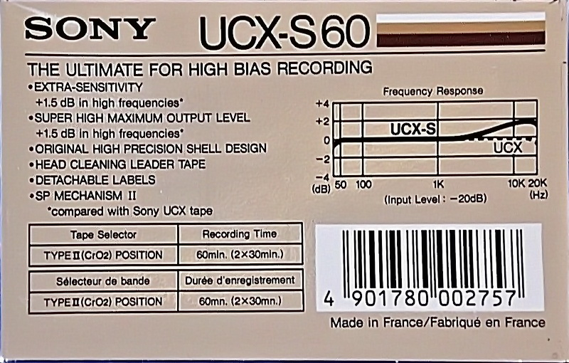 Compact Cassette: Sony  - UCX-S 60