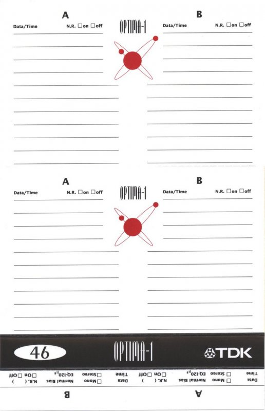 Compact Cassette TDK Optima 46 Type I Normal 2001 Europe