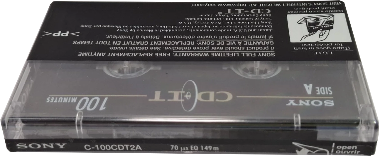 Compact Cassette Sony CD-IT 100 "C-100CDT2A" Type II Chrome 1995 North America