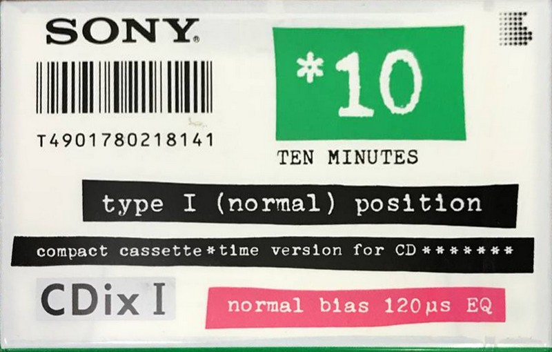 Compact Cassette Sony CDix I 10 "C-10CDX1a" Type I Normal 1992 Japan
