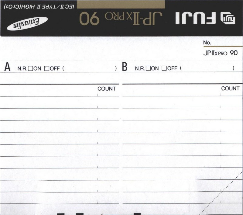 Compact Cassette Fuji JP-IIx Pro 90 Type II Chrome 1992 Europe