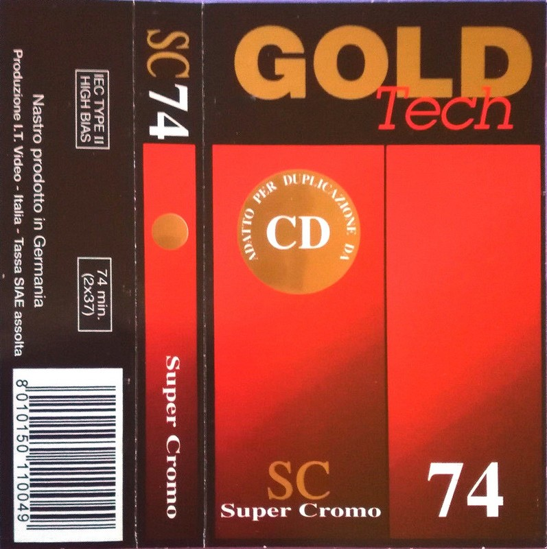 Compact Cassette Gold Tech SC 74 Type II Chrome 1994 Italy