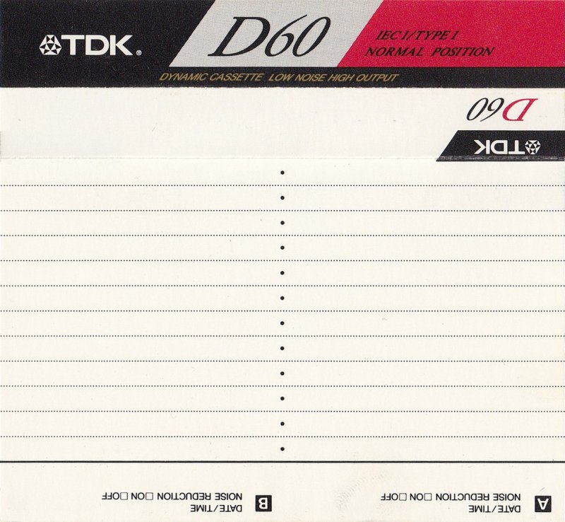 Compact Cassette: TDK  - D 60