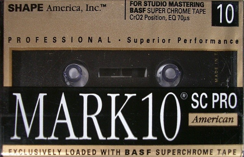 Compact Cassette Shape Mark 10 SC Pro 10 Type II Chrome 1984 USA