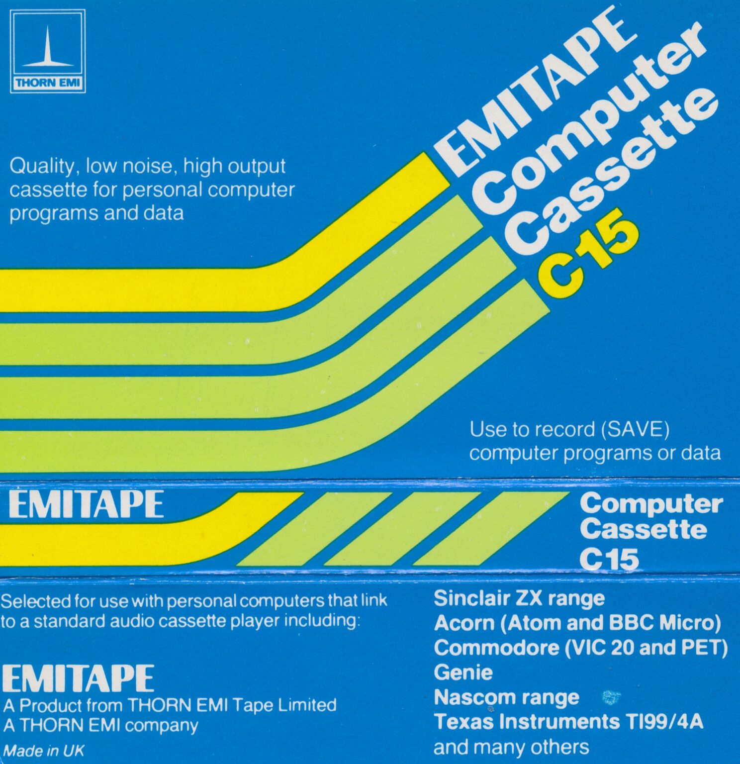 Compact Cassette EMITAPE 15 Computer Cassette 1981 UK