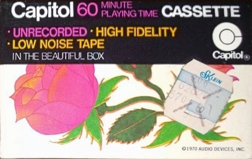 Compact Cassette Capitol Psychedelic Flowers 60 Type I Normal 1970 USA