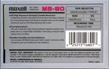 Compact Cassette Maxell MS 90 "Studio Tape" Type II Chrome 1993 USA