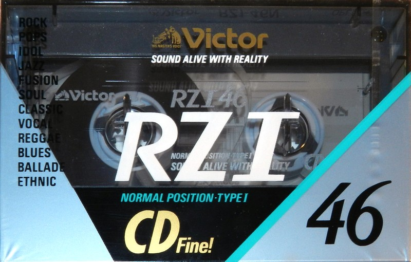 Compact Cassette Victor RZI 46 "RZ1-46N" Type I Normal 1990 Japan