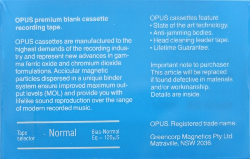 Compact Cassette: Unknown Opus - UD 90