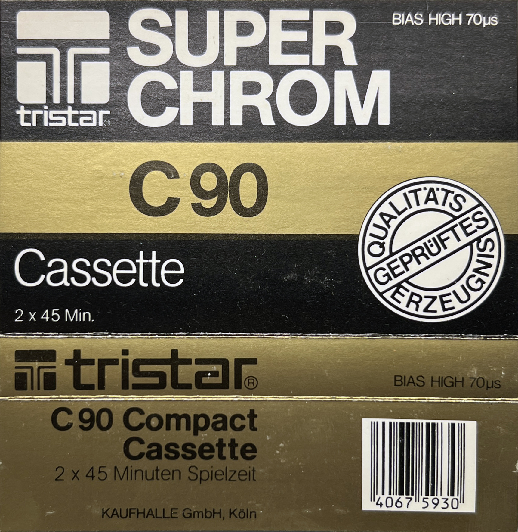 Compact Cassette Tristar Super 90 Type II Chrome 1984 Germany
