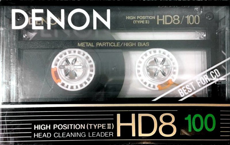 Compact Cassette Denon HD8 100 Type II Chrome 1988 USA