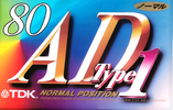 Compact Cassette TDK AD1 80 "AD1-80" Type I Normal 1995 Japan