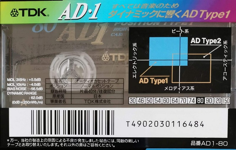 Compact Cassette: TDK  - AD1 80