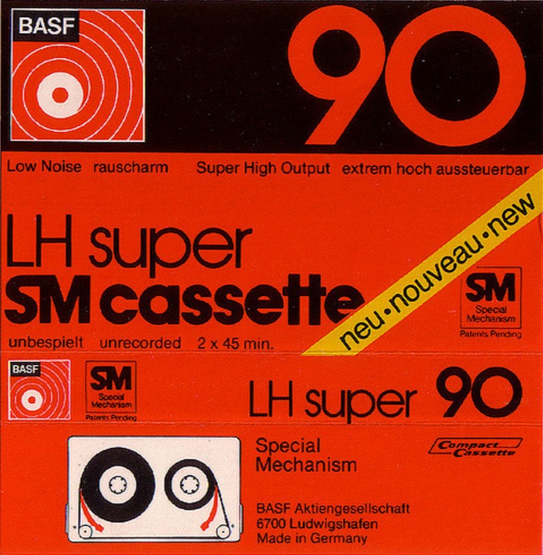Compact Cassette BASF LH Super 90 "Small Window" Type I Normal 1974 Europe