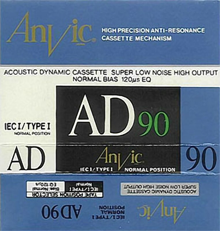 Compact Cassette Anvic 90 "AD" Type I Normal Worldwide