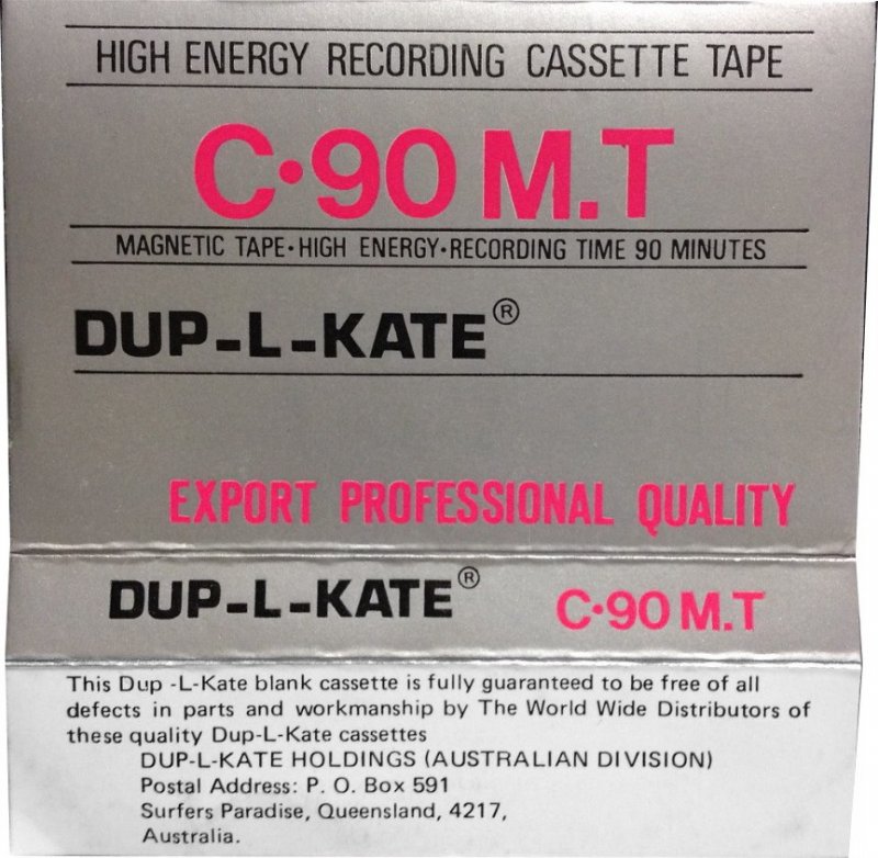 Compact Cassette: Unknown Dup-L-Kate -  90