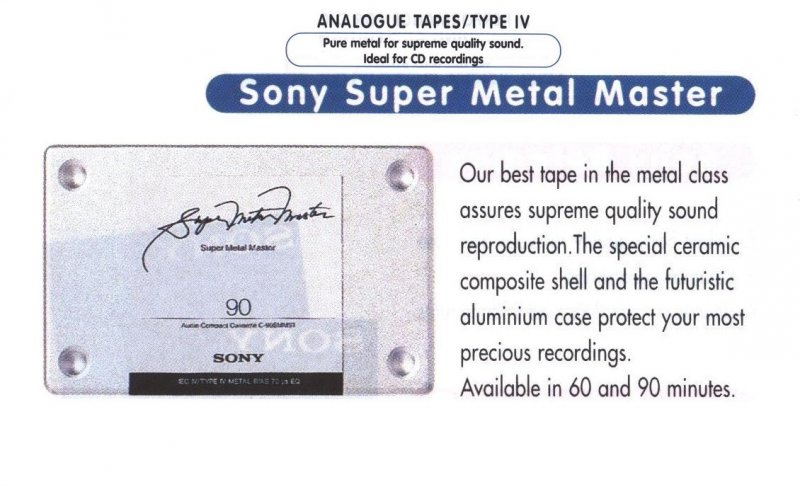 Compact Cassette: Sony  - Super Metal Master 60