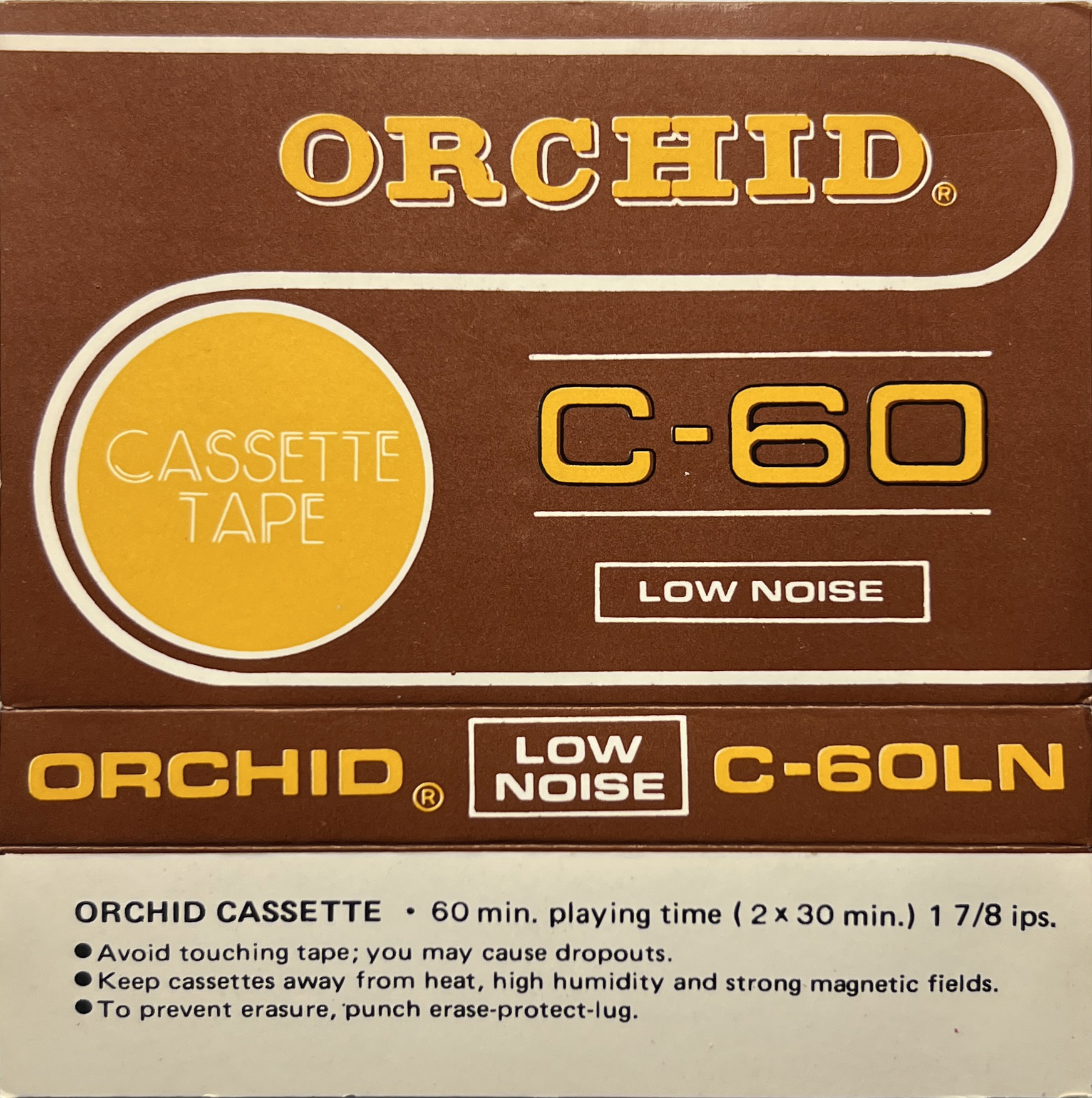 Compact Cassette Orchid 60 Type I Normal Hong Kong