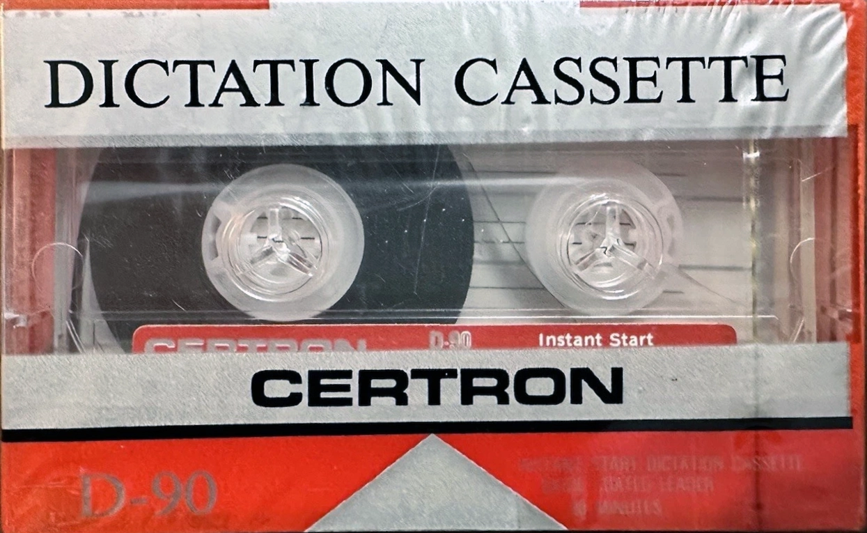 Compact Cassette Certron D / Dictation 90 Type I Normal 1992 USA