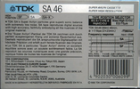 Compact Cassette TDK SA 46 Type II Chrome 1988 Australia, Europe