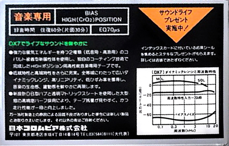 Compact Cassette: Nippon Columbia / Denon Denon - DX7 60