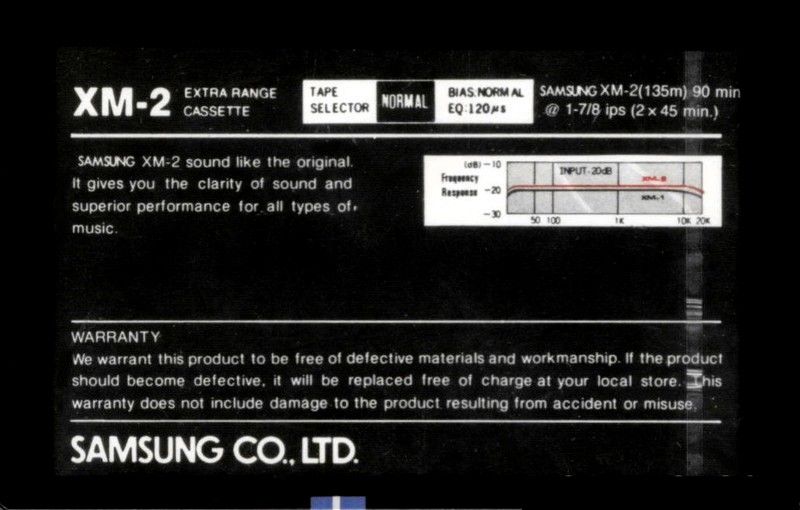Compact Cassette Samsung XM-2 90 Type I Normal 1988 Europe