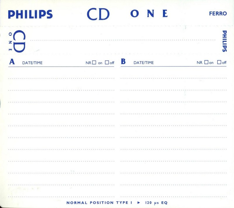 Compact Cassette Philips CD One 90 Type I Normal 1994 Europe