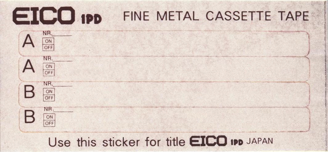 Compact Cassette Eico 1PD EX 46 Type II Chrome 1985 Japan