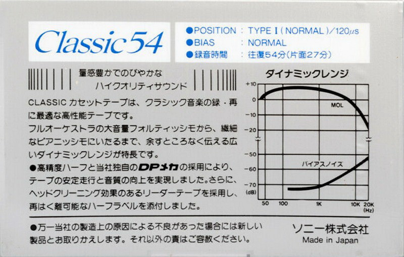 Compact Cassette: Sony  - Classic 54