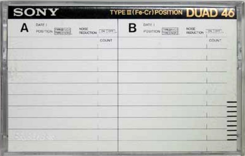 Compact Cassette Sony Duad 46 Type III Ferro Chrome 1979 Japan