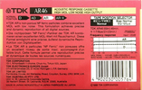 Compact Cassette TDK AR 46 "AR-46N" Type I Normal 1988 Australia, Europe