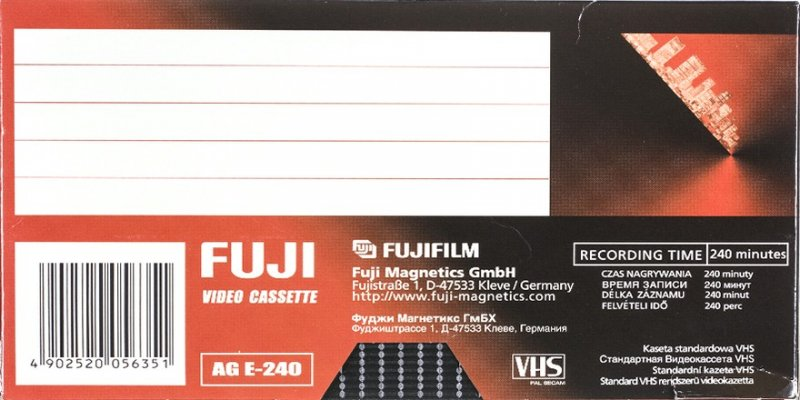 VHS, Video Home System: FUJI Fuji - AG 240