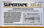 Compact Cassette SUPERTAPE XR 45 "44-920" Type I Normal 1988 USA