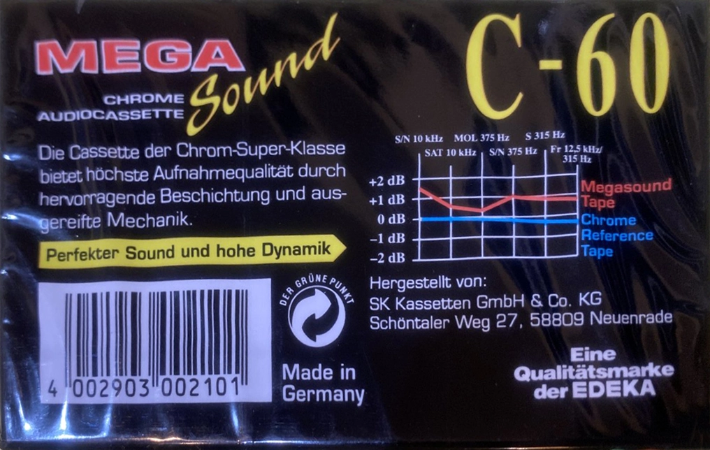 Compact Cassette Mega Sound 60 Type II Chrome 1999 Germany