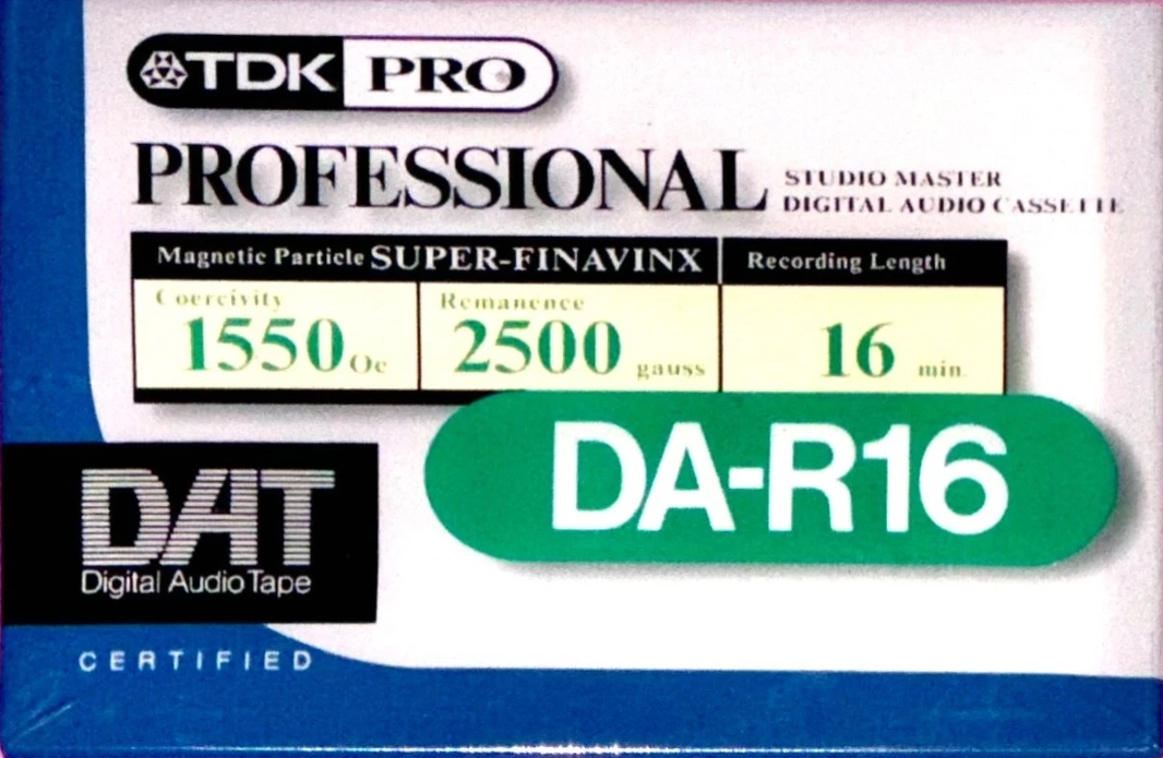 Digital Audio Tape TDK 16 "DA-RPRO16AX" Type IV Metal 1996 North America